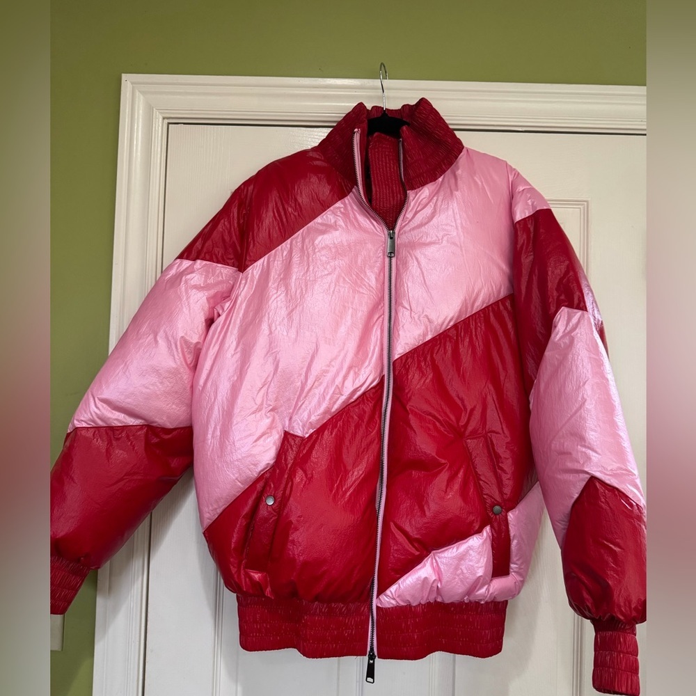 House of Holland Vivid Oversized Striped Shell Down Jacket NWT 700usd - Picture 4 of 8